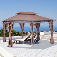 Load image into Gallery viewer, 10'x13' Outdoor 2-Tier Vented Canopy Steel Gazebo