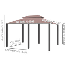 Load image into Gallery viewer, 10'x13' Outdoor 2-Tier Vented Canopy Steel Gazebo