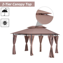 Load image into Gallery viewer, 10'x13' Outdoor 2-Tier Vented Canopy Steel Gazebo