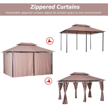 Load image into Gallery viewer, 10'x13' Outdoor 2-Tier Vented Canopy Steel Gazebo
