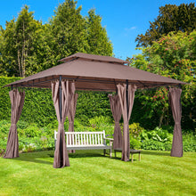Load image into Gallery viewer, 10'x13' Outdoor 2-Tier Vented Canopy Steel Gazebo