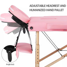 Load image into Gallery viewer, Portable Massage Table, 3 Fold 84" L, Adjustable Facial Spa Salon Bed Tattoo Table