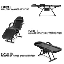 Load image into Gallery viewer, Black Recliner Massage Table Salon Tattoo Chair Facial Lash Bed w/Storage Boxes