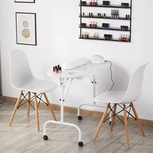 Load image into Gallery viewer, White Portable Manicure Table Folding Nail Desk Beauty Salon Spa w/Wheels & Bag