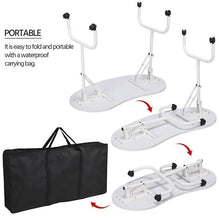 Load image into Gallery viewer, White Portable Manicure Table Folding Nail Desk Beauty Salon Spa w/Wheels & Bag