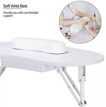 Load image into Gallery viewer, White Portable Manicure Table Folding Nail Desk Beauty Salon Spa w/Wheels & Bag