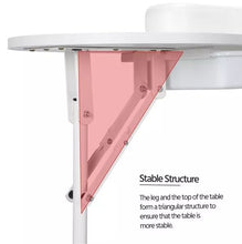 Load image into Gallery viewer, White Portable Manicure Table Folding Nail Desk Beauty Salon Spa w/Wheels & Bag