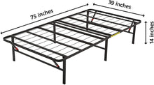 Load image into Gallery viewer, 14" Strong Twin High Profile Modern Folding Platform Metal Bed Frame Mattress Foundation Fold