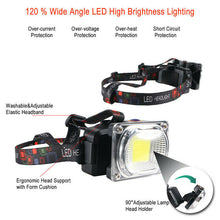 Load image into Gallery viewer, 150000LM COB LED Headlamp Rechargeable Head Light Flashlight Torch Lamp Camping Portable