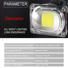 Load image into Gallery viewer, 150000LM COB LED Headlamp Rechargeable Head Light Flashlight Torch Lamp Camping Portable