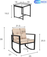 Load image into Gallery viewer, Charming 3-Piece Rattan Wicker Rocking Chairs and Table Bistro Set