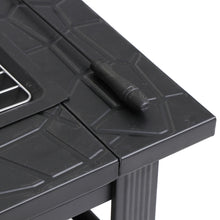 Load image into Gallery viewer, Outdoor 32" Metal Firepit Backyard Patio Garden Square Stove Fire Pit With Cover