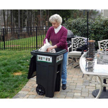 Load image into Gallery viewer, 32 Gal. Green Trash Sealed Stop Bar Journals Can with Wheels and Attached Lid