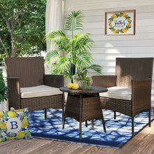 Load image into Gallery viewer, Gorgeous 3-PC Outdoor Wicker Chair Set Rattan Patio Furniture Seat Cushions with Table