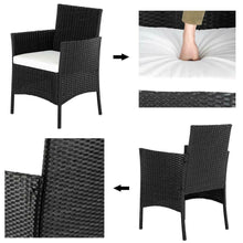 Load image into Gallery viewer, 4 PCS Outdoor Patio PE Rattan Wicker Table Set Sofa Furniture w/ Cushion Black