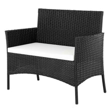 Load image into Gallery viewer, 4 PCS Outdoor Patio PE Rattan Wicker Table Set Sofa Furniture w/ Cushion Black