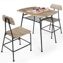 Load image into Gallery viewer, 3pc Wooden Dining Table Set with Wine Rack