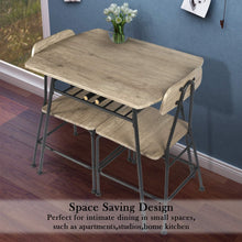 Load image into Gallery viewer, 3pc Wooden Dining Table Set with Wine Rack