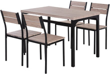 Load image into Gallery viewer, Modern Industrial 5-Piece Dining Table with 4 Chairs for Dining Room Kitchen