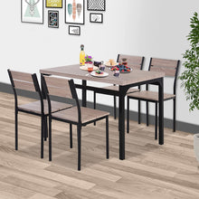 Load image into Gallery viewer, Modern Industrial 5-Piece Dining Table with 4 Chairs for Dining Room Kitchen