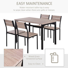 Load image into Gallery viewer, Modern Industrial 5-Piece Dining Table with 4 Chairs for Dining Room Kitchen