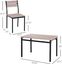 Load image into Gallery viewer, Modern Industrial 5-Piece Dining Table with 4 Chairs for Dining Room Kitchen