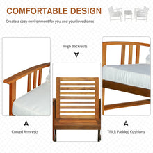 Load image into Gallery viewer, Elegant 4 Piece Solid Acacia Wood Outdoor Patio Furniture Chat Set
