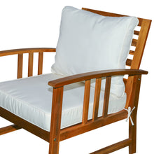 Load image into Gallery viewer, Elegant 4 Piece Solid Acacia Wood Outdoor Patio Furniture Chat Set