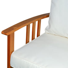 Load image into Gallery viewer, Elegant 4 Piece Solid Acacia Wood Outdoor Patio Furniture Chat Set