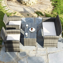 Load image into Gallery viewer, 4PC Rattan Wicker Outdoor Patio Furniture Set, Mix Gray Wicker