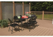 Load image into Gallery viewer, 6 Foot Centerfold Folding Portable Bi-Fold Plastic Table with Carrying Handle Camping BBQ Desk, Black