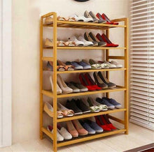 Load image into Gallery viewer, High Quality 6 Tier Wood Bamboo Shelf Entryway Storage Shoe Rack Home Furniture