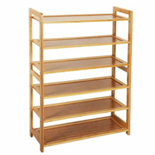 Load image into Gallery viewer, High Quality 6 Tier Wood Bamboo Shelf Entryway Storage Shoe Rack Home Furniture