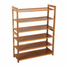 Load image into Gallery viewer, High Quality 6 Tier Wood Bamboo Shelf Entryway Storage Shoe Rack Home Furniture