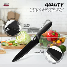 Load image into Gallery viewer, 7 Piece Serrated Stainless Steel Black Knife Set for Kitchen - Sharp, Rust Proof, Scratch Resistant