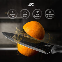 Load image into Gallery viewer, 7 Piece Serrated Stainless Steel Black Knife Set for Kitchen - Sharp, Rust Proof, Scratch Resistant