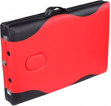 Load image into Gallery viewer, 84" Portable Massage Table, 3 Fold, Health Beauty SPA Facial Bed, Aluminum, Red/Black