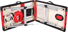 Load image into Gallery viewer, 84" Portable Massage Table, 3 Fold, Health Beauty SPA Facial Bed, Aluminum, Red/Black