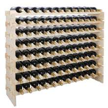 Load image into Gallery viewer, 96 Bottles Holder Wine Rack Stackable Storage 8 Tier Solid Wood Display Shelves
