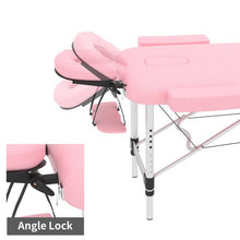 Load image into Gallery viewer, Lightweight 3-Fold Portable Aluminum Massage Bed Spa Facial Salon Bed Massage Table Pink