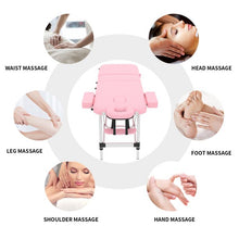 Load image into Gallery viewer, Lightweight 3-Fold Portable Aluminum Massage Bed Spa Facial Salon Bed Massage Table Pink