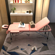 Load image into Gallery viewer, Lightweight 3-Fold Portable Aluminum Massage Bed Spa Facial Salon Bed Massage Table Pink