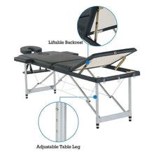 Load image into Gallery viewer, Mobile 84"L Aluminum Massage Table Bed, Carry Case, 3 Fold, Health Beauty SPA