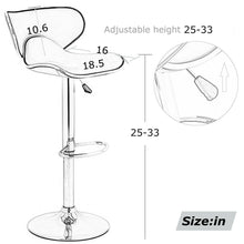 Load image into Gallery viewer, Set of 2 Bar Stools Black PU Leather Modern Hydraulic Swivel Dinning Chair