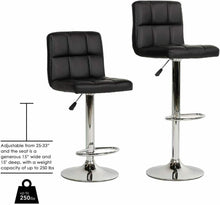 Load image into Gallery viewer, Elegant Counter Height Bar Stools Set, Leather, Swivel Bar Stools for Kitchen Chair
