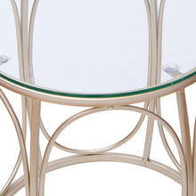 Load image into Gallery viewer, Classy Set of 2 Gold Side End Tables, Metal with Glass Top, Home Decor