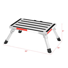 Load image into Gallery viewer, Folding Aluminum Platform Step Stool RV Camper Ladder Reflective Stripe w/Handle