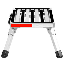 Load image into Gallery viewer, Folding Aluminum Platform Step Stool RV Camper Ladder Reflective Stripe w/Handle