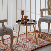 Load image into Gallery viewer, Cute Gold Coffee End Table and Black Tray with 3 Legged Gold Accent, Side Accent Table