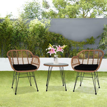 Load image into Gallery viewer, Gorgeous 3piece Wicker Rattan Patio Outdoor Furniture Conversation Bistro Set